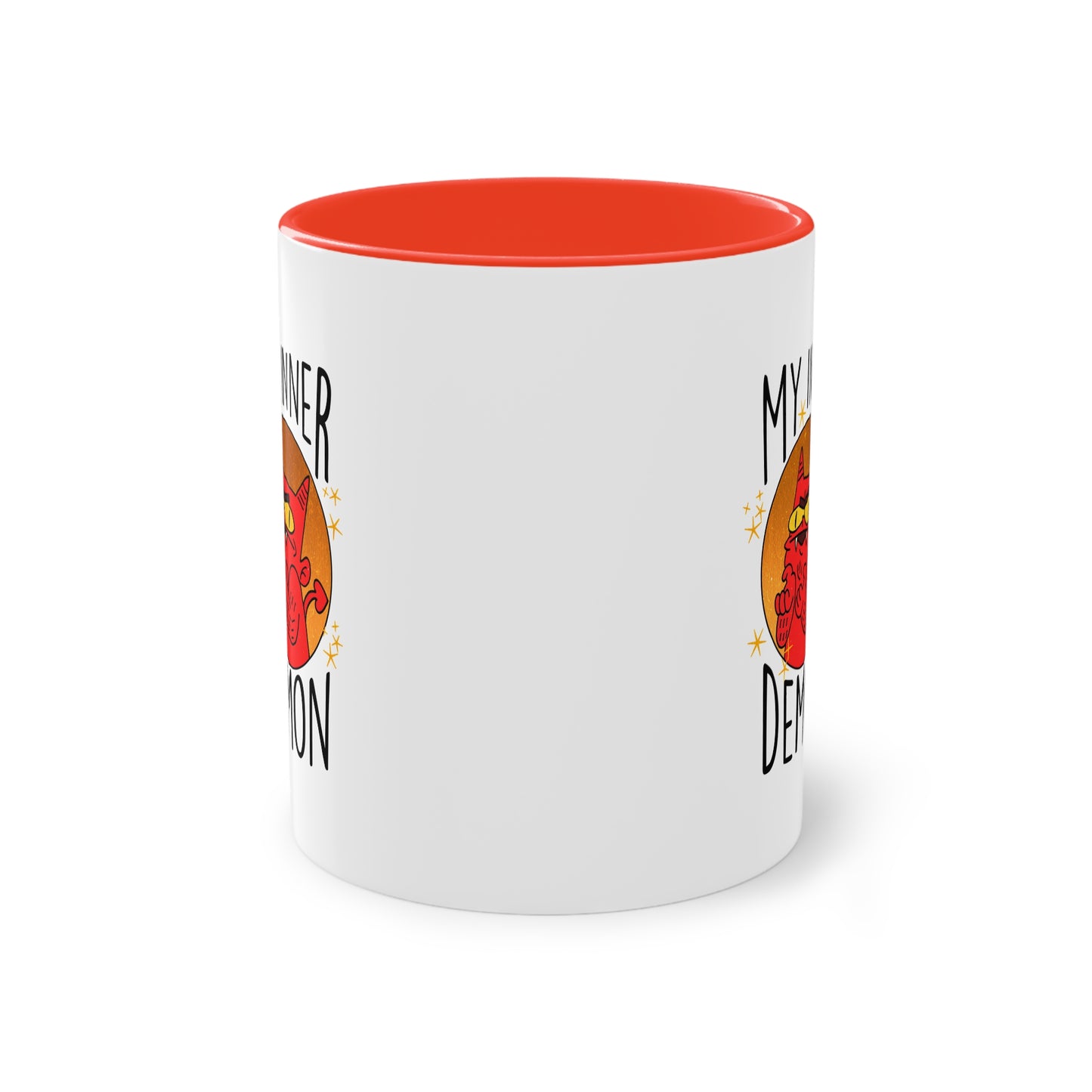 Zweifarbige Tasse – Design „Mein innerer Dämon“