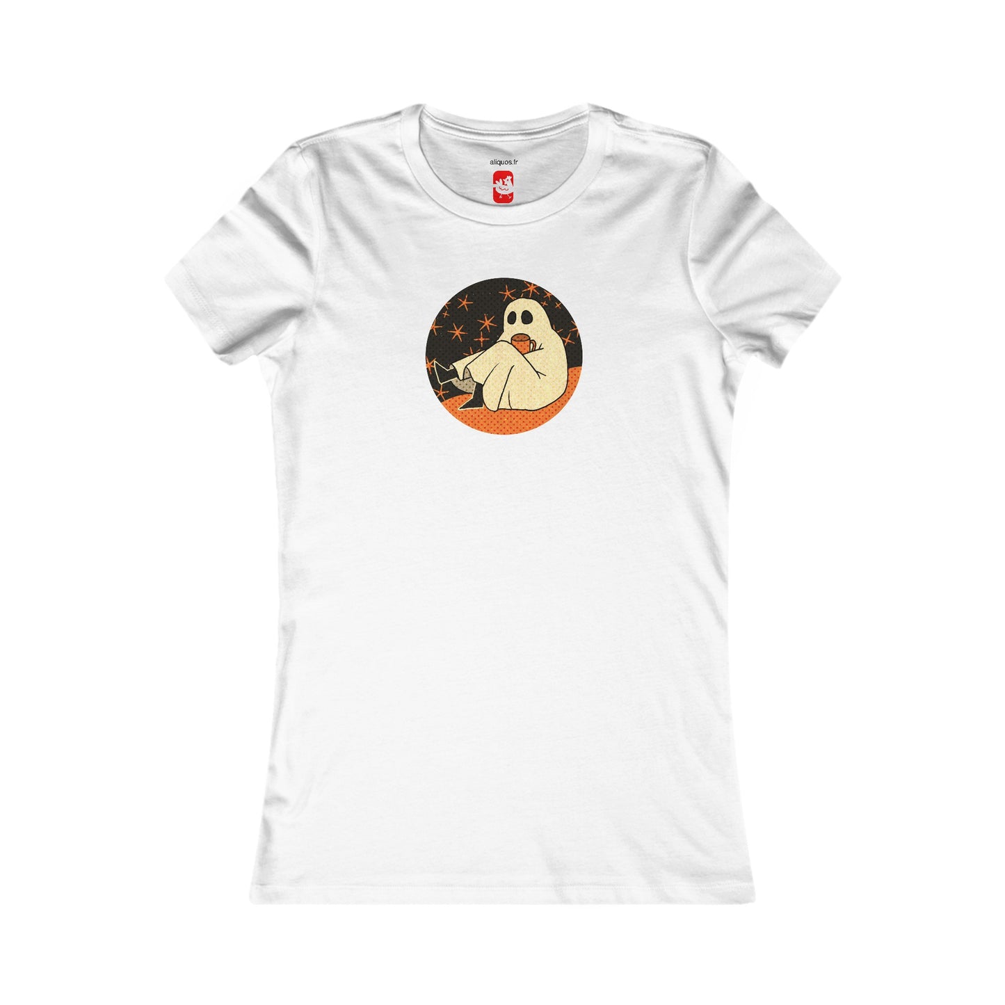 Tailliertes T-Shirt für Damen – Design „Moonlit Coffee“