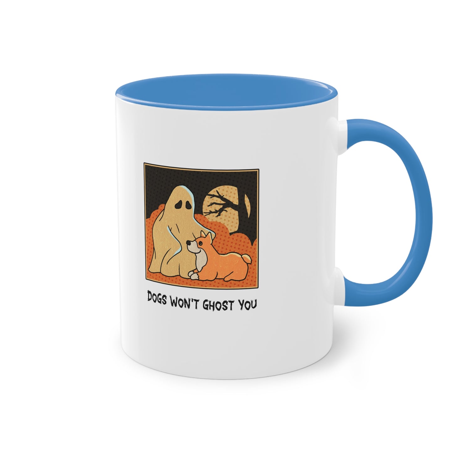 Two Tone Mug - 'Dogs Won't Ghost You' - ALIQUOS