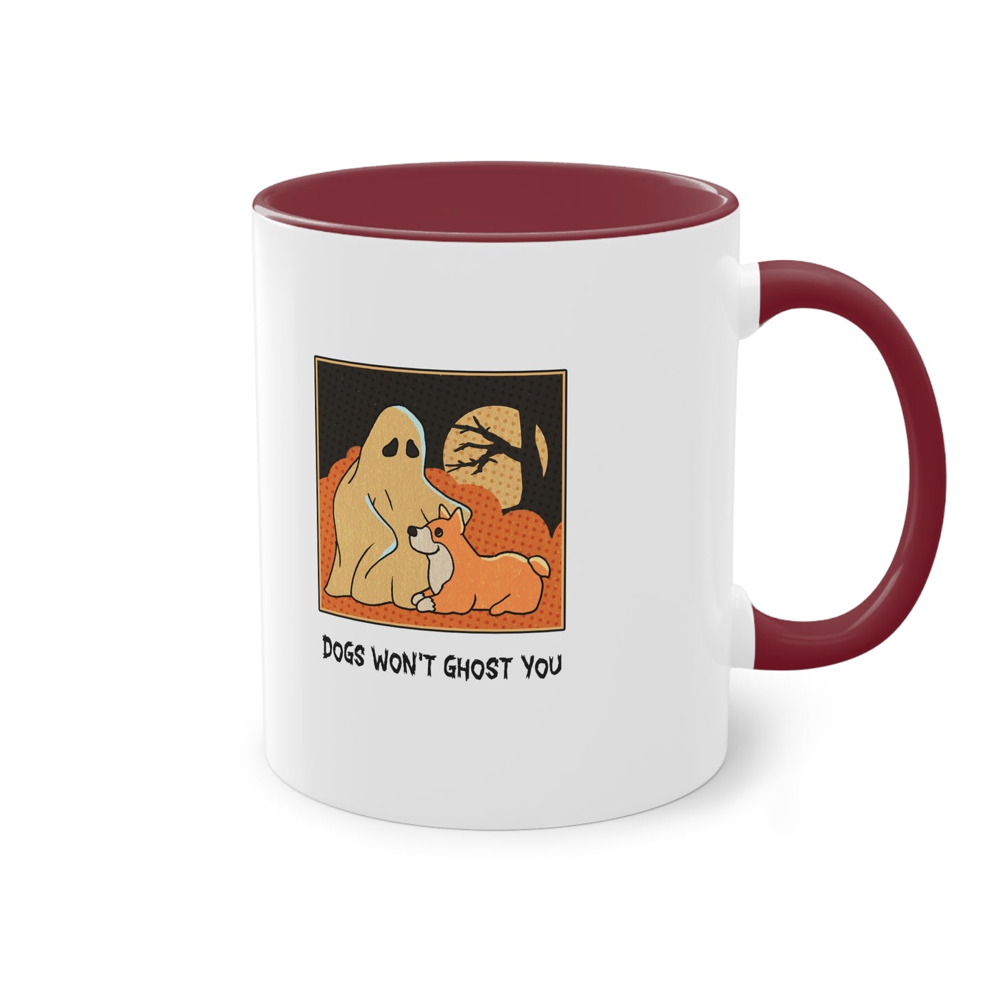 Two Tone Mug - 'Dogs Won't Ghost You' - ALIQUOS