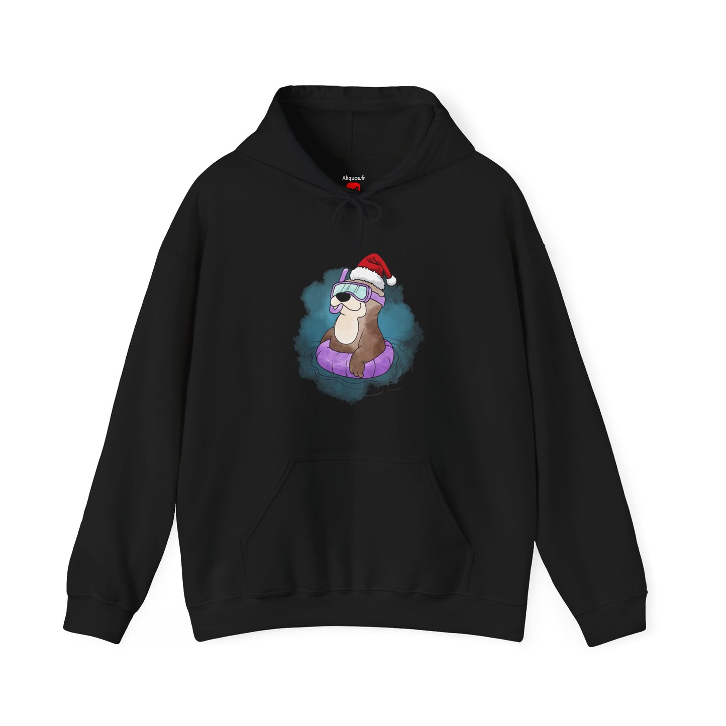 Sweat à capuche unisexe - Loutre de Noël 4