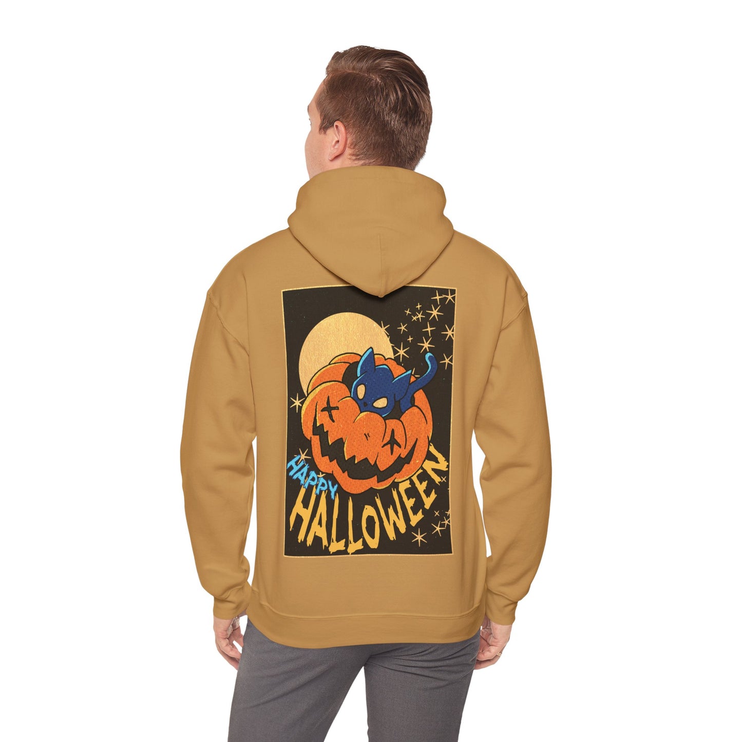 Sweat à capuche unisexe - Motif « Kitty Pumpkin »