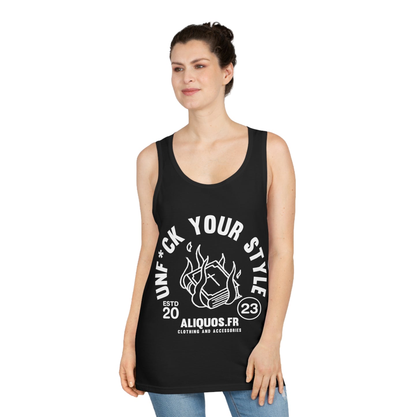 Burning Book Unisex Softstyle Tank Top - ALIQUOS