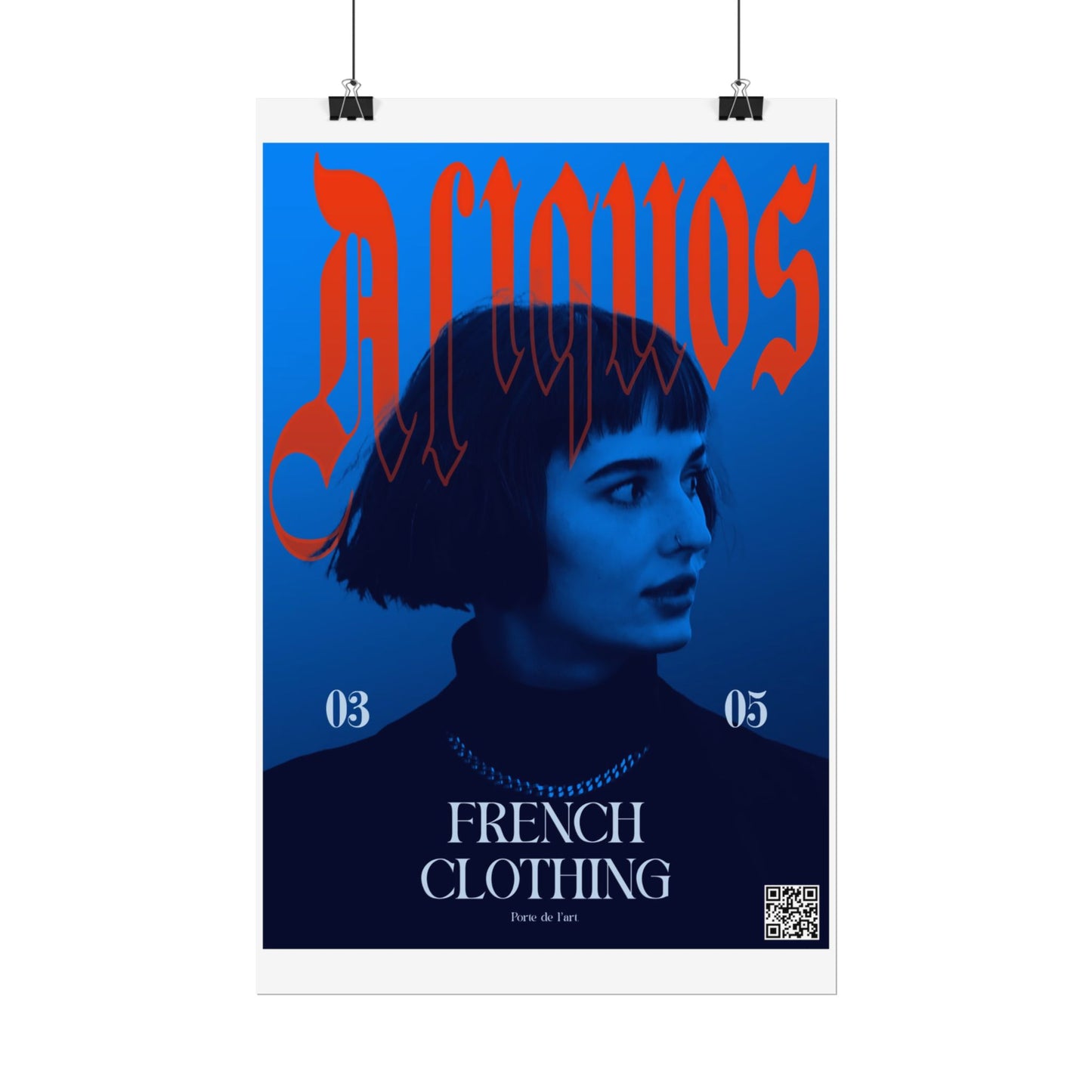 Funky French Clothing Poster - Vintage Style Rolled Art Print