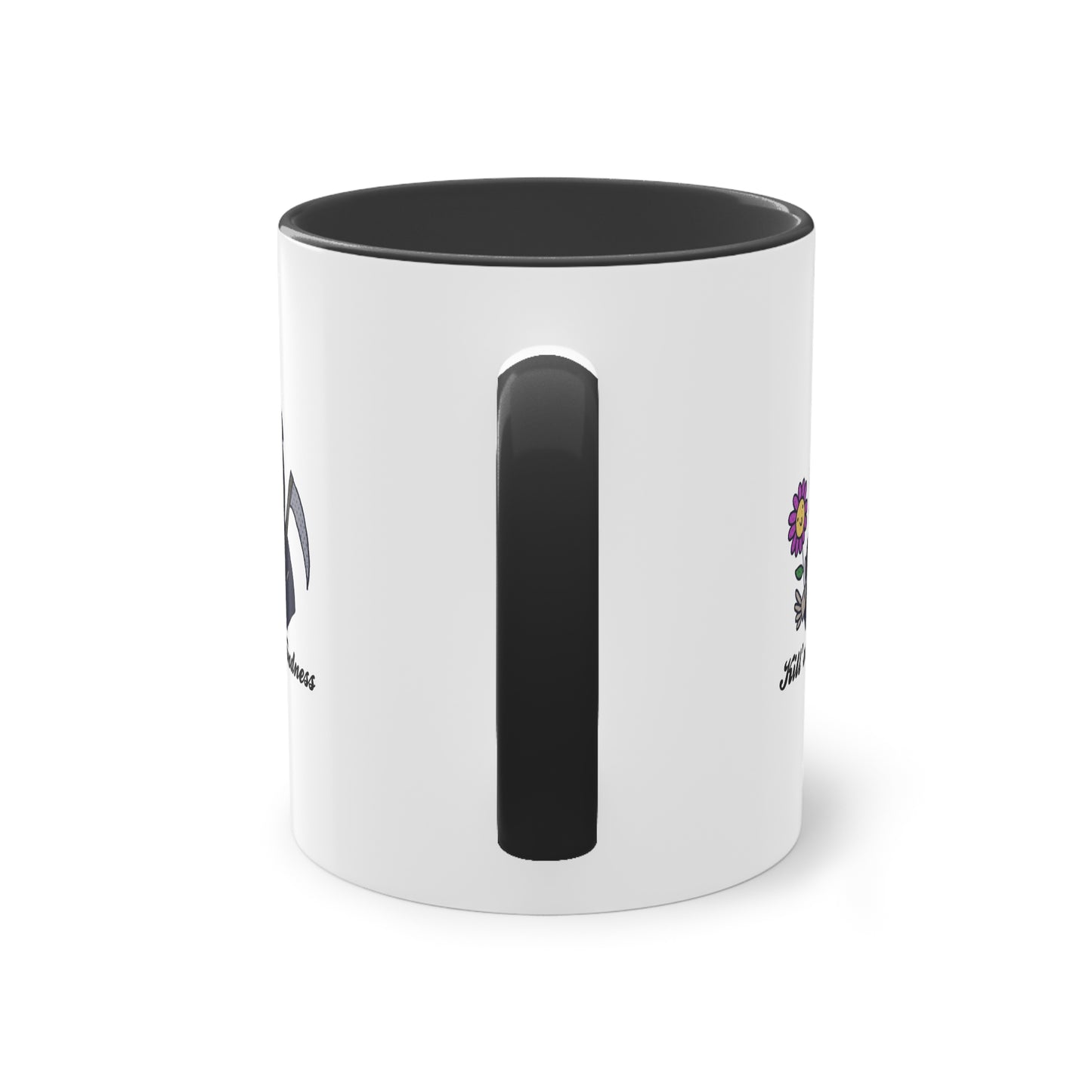 Two Tone Mug - Kill 'Em With Kindness Design - ALIQUOS