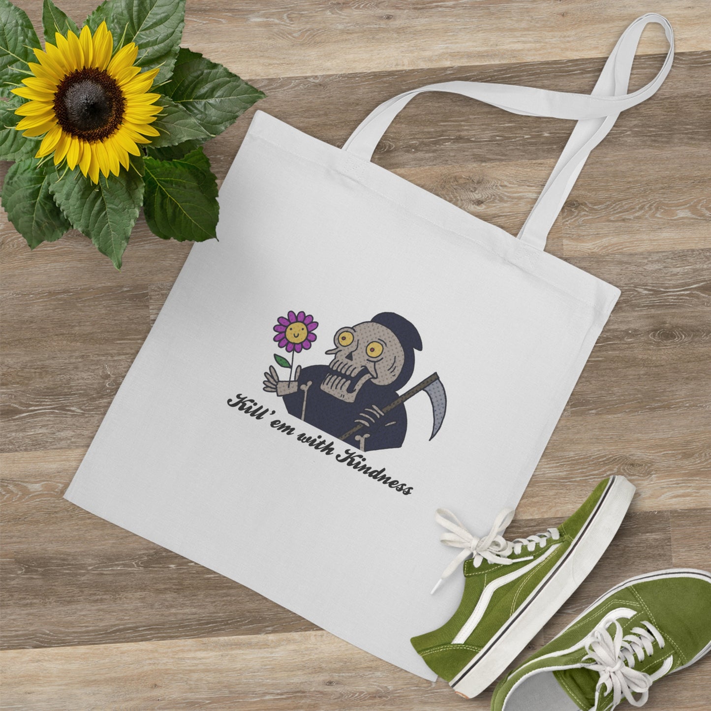 Tote Bag - Kill 'Em With Kindness Design - ALIQUOS