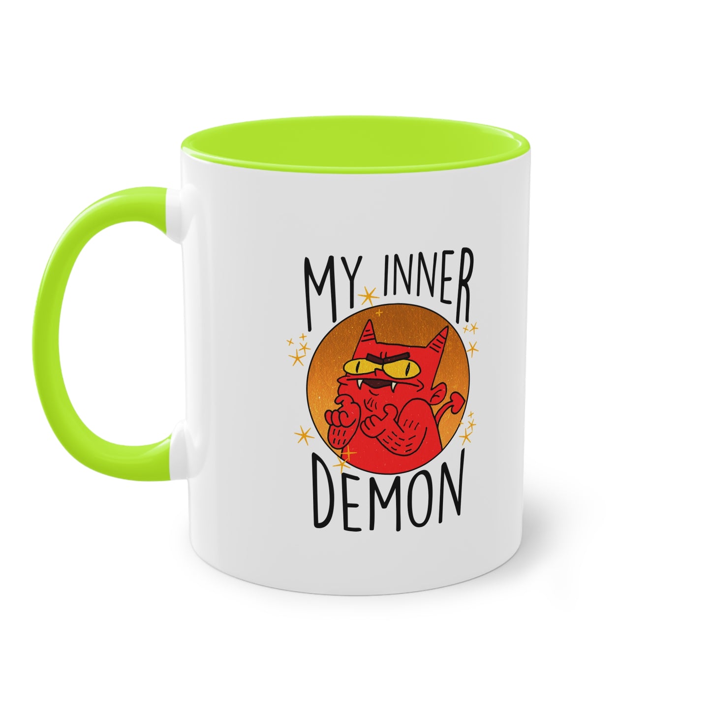 Zweifarbige Tasse – Design „Mein innerer Dämon“