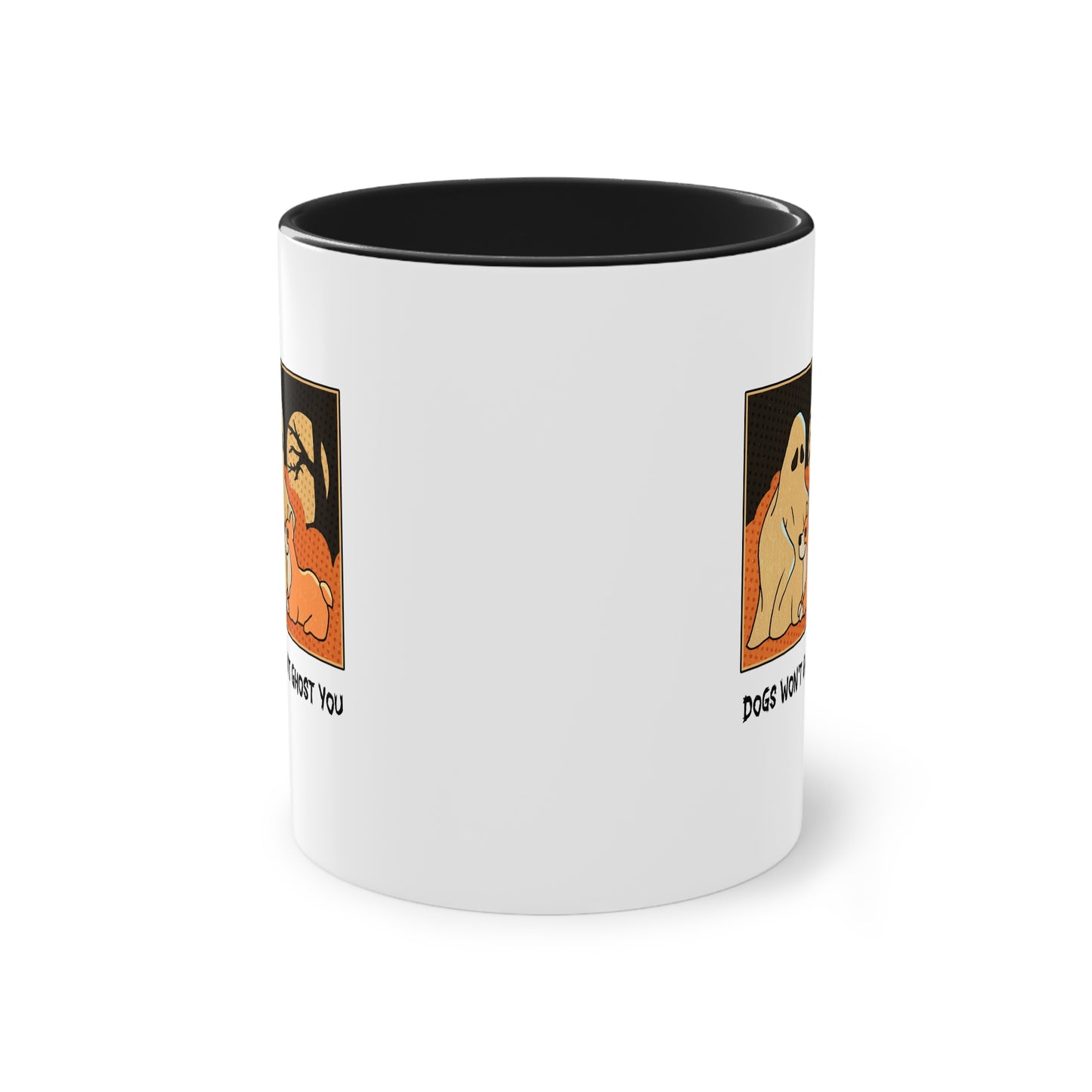 Two Tone Mug - 'Dogs Won't Ghost You' - ALIQUOS