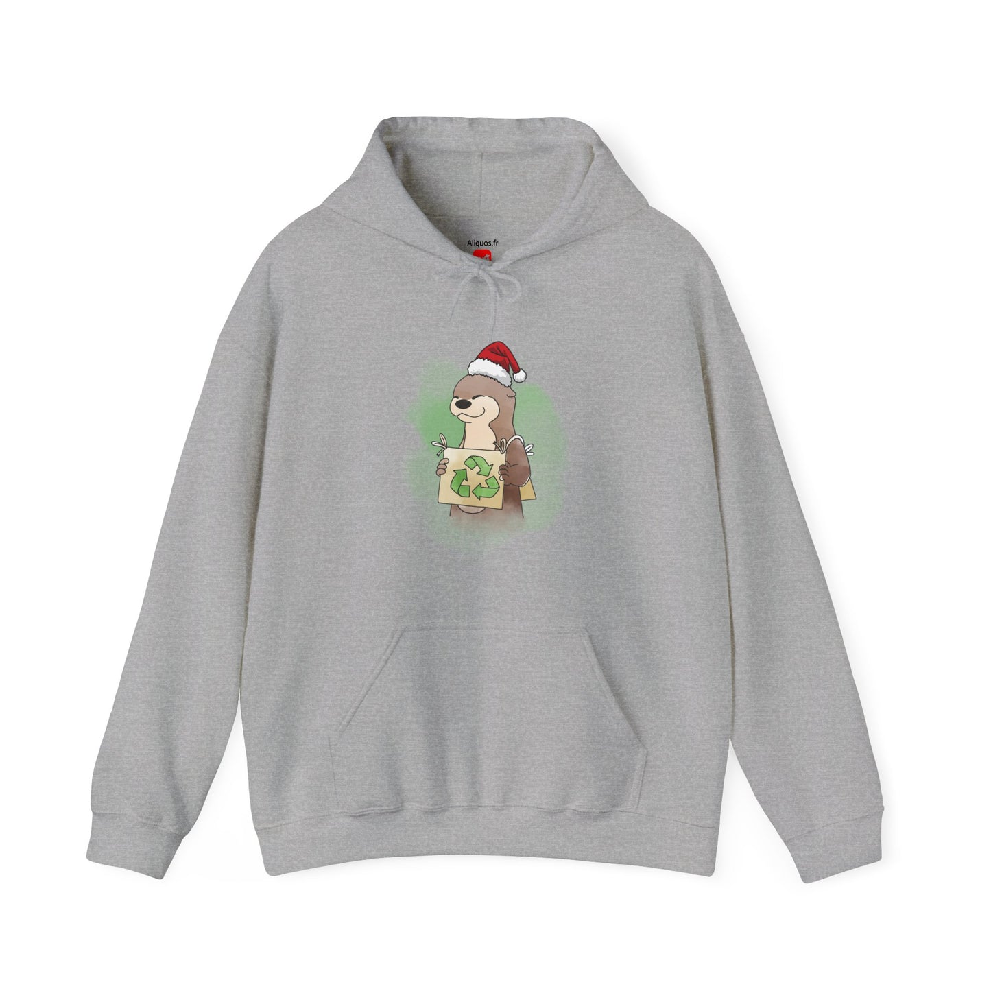 Sweat à capuche unisexe - Loutre de Noël 5 