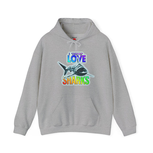 Unisex Hooded Sweatshirt - I Fudging Love Sharks - Aliquos