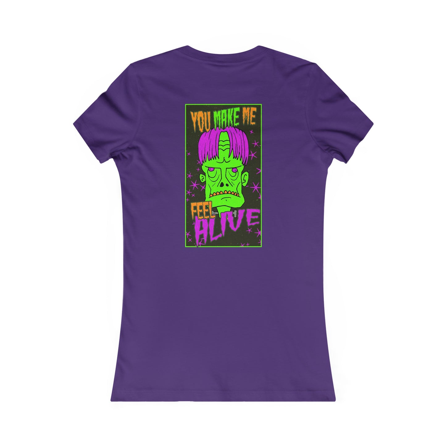 Women's Fitted Tee - Frankenstein Monster Design - ALIQUOS