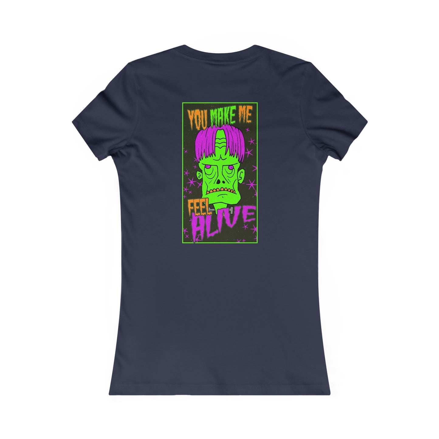 Women's Fitted Tee - Frankenstein Monster Design - ALIQUOS