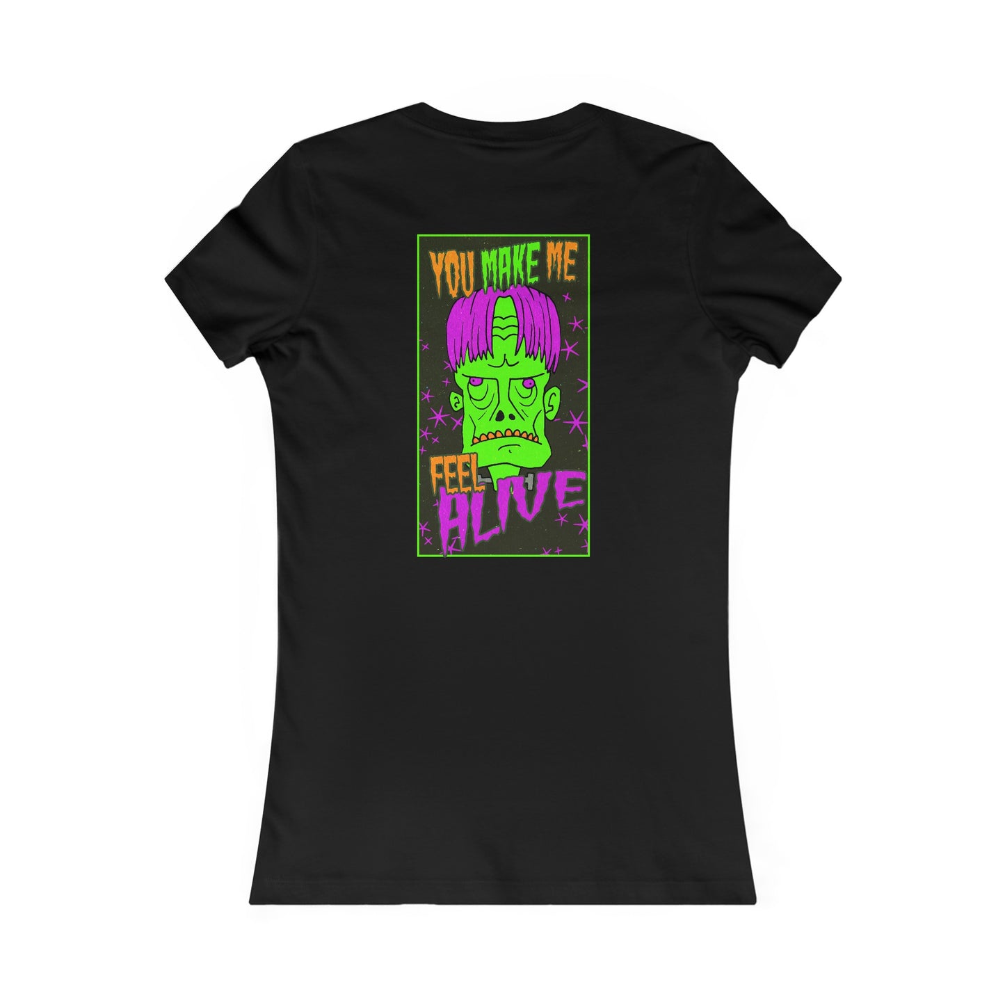 Women's Fitted Tee - Frankenstein Monster Design - ALIQUOS