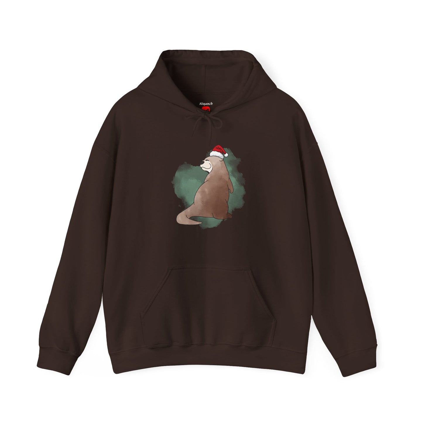 Sweat à capuche unisexe - Loutre de Noël 15 