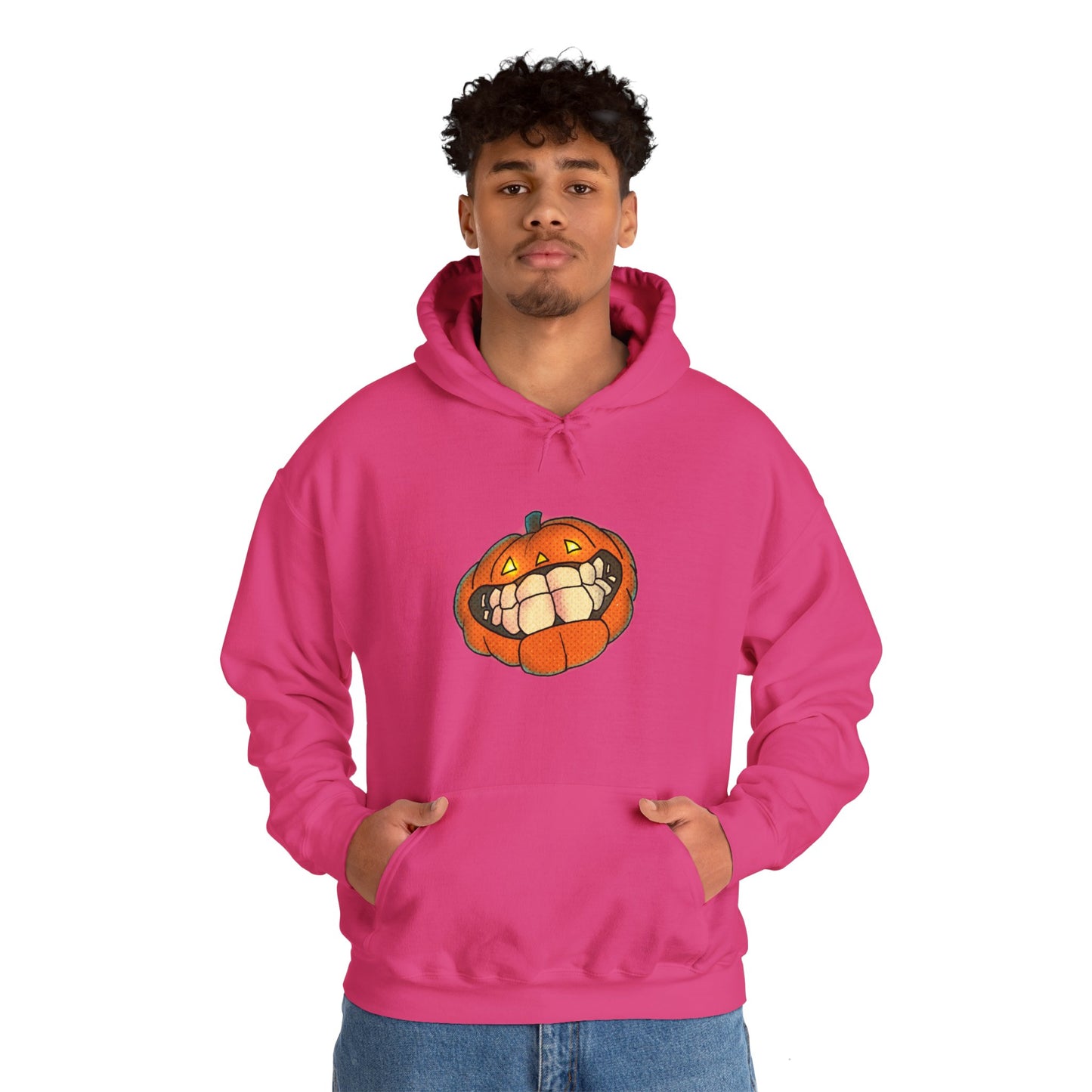Sweat à capuche unisexe - Motif « citrouille souriante » 