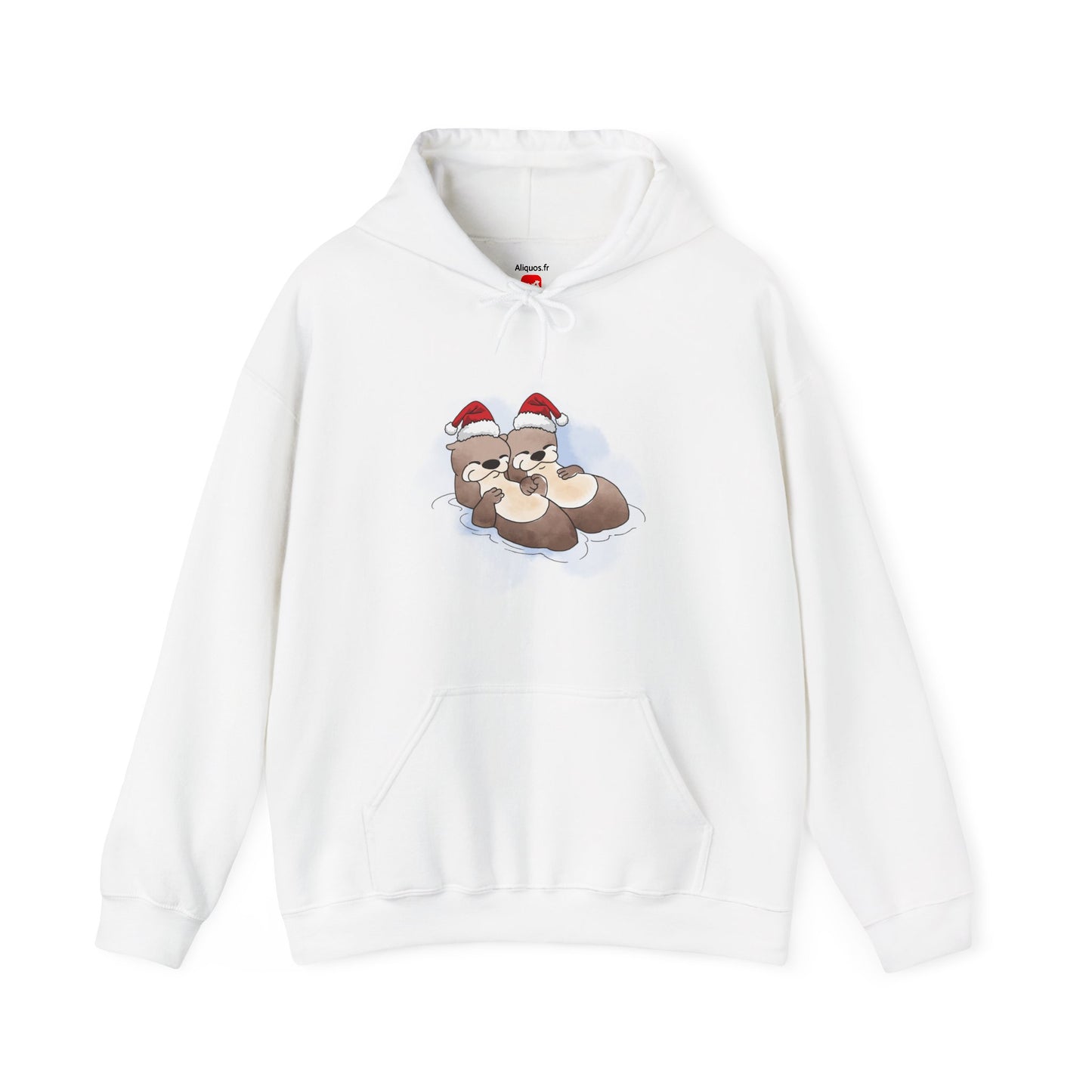 Sweat à capuche unisexe - Loutre de Noël 8 