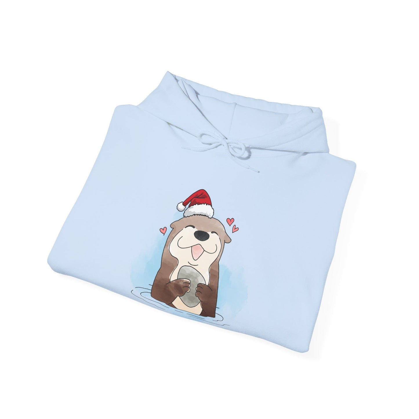Sweat à capuche unisexe - Loutre de Noël 16 