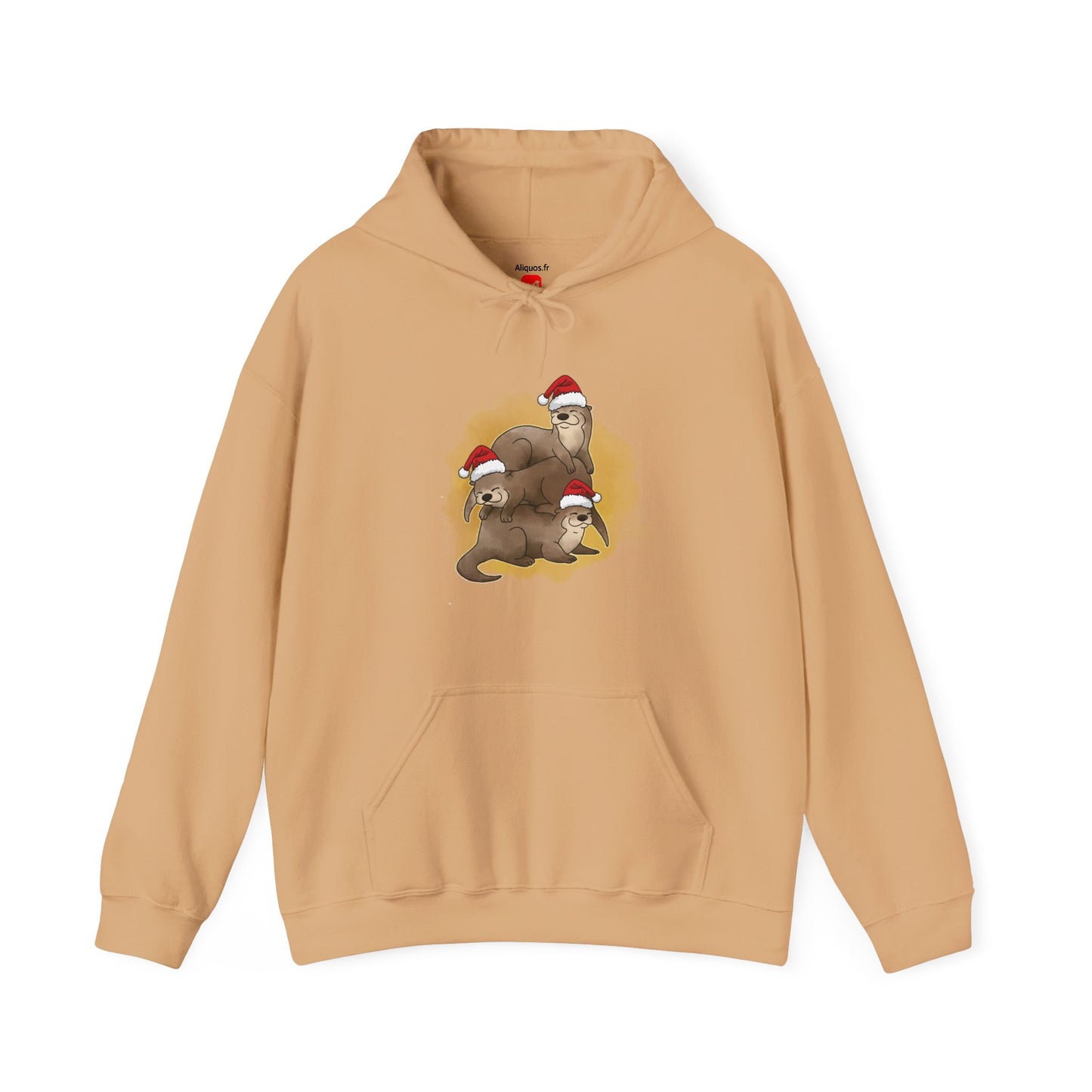 Sweat à capuche unisexe - Loutre de Noël 12 