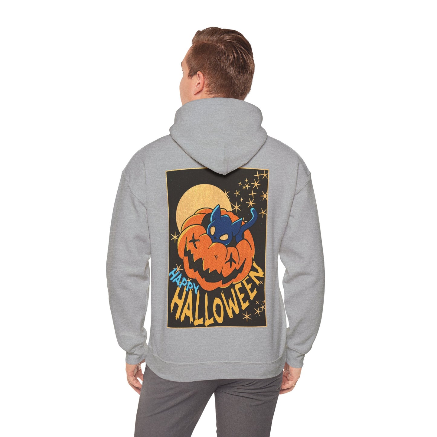 Sweat à capuche unisexe - Motif « Kitty Pumpkin » 