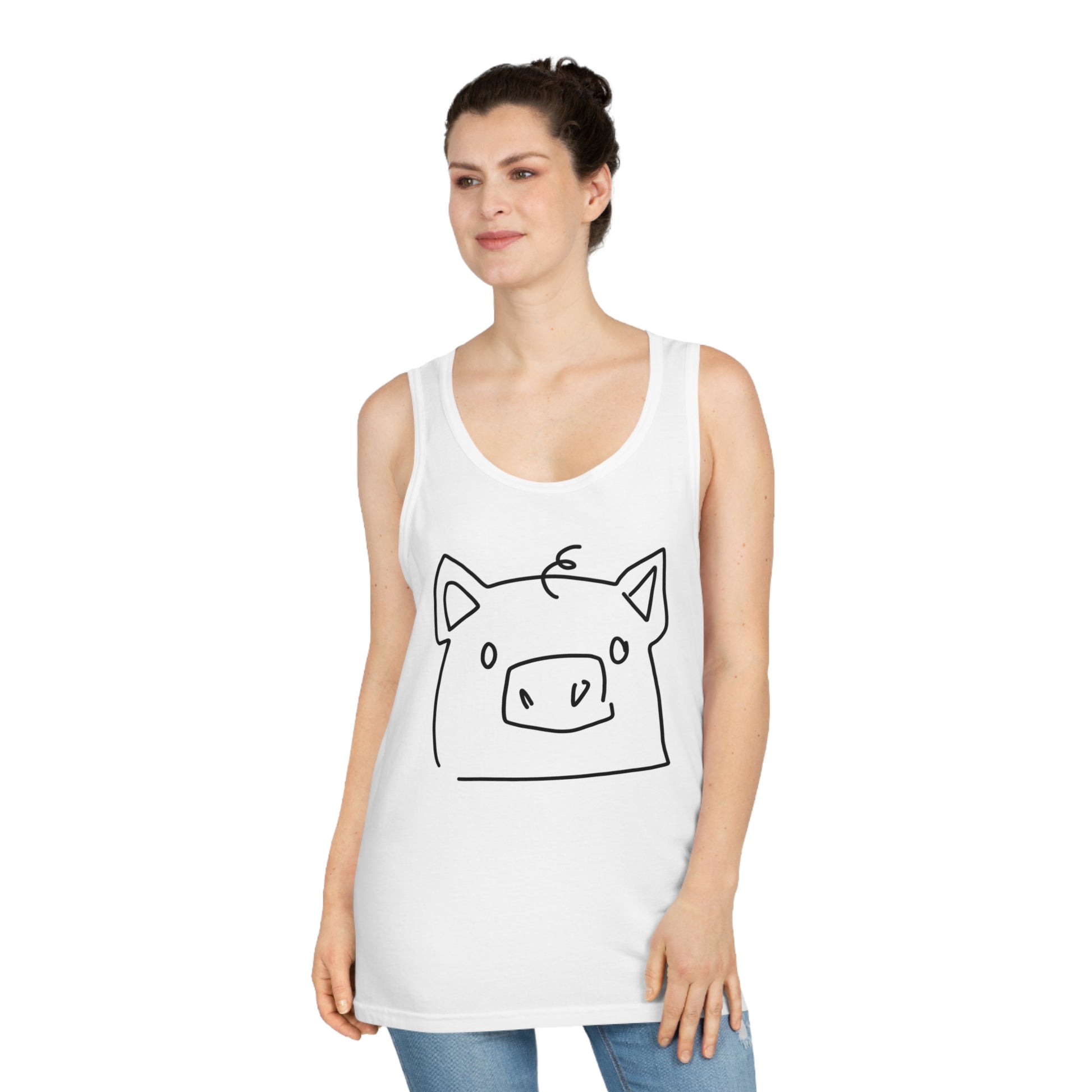 Piggy Face Unisex Softstyle Tank Top - ALIQUOS