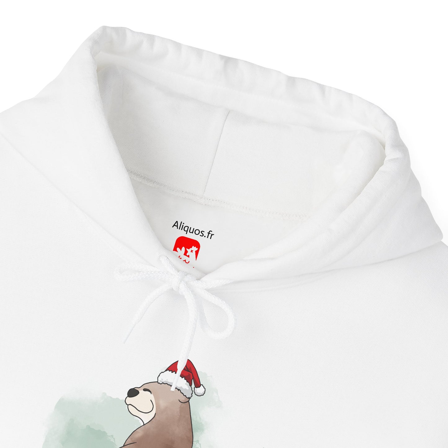 Sweat à capuche unisexe - Loutre de Noël 15 