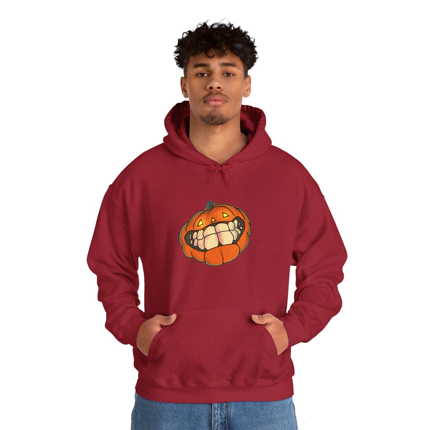 Sweat à capuche unisexe - Motif « citrouille souriante » 