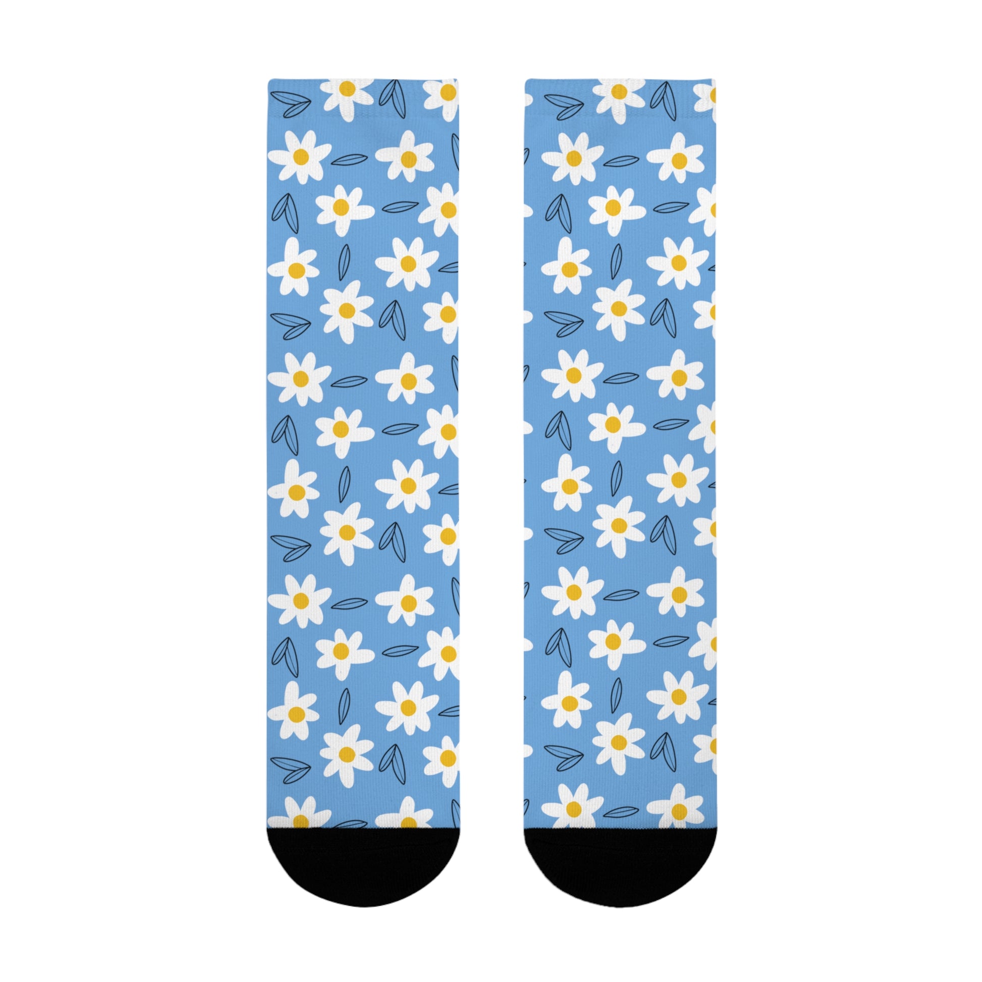 Daisies Crew Socks-Blue - ALIQUOS