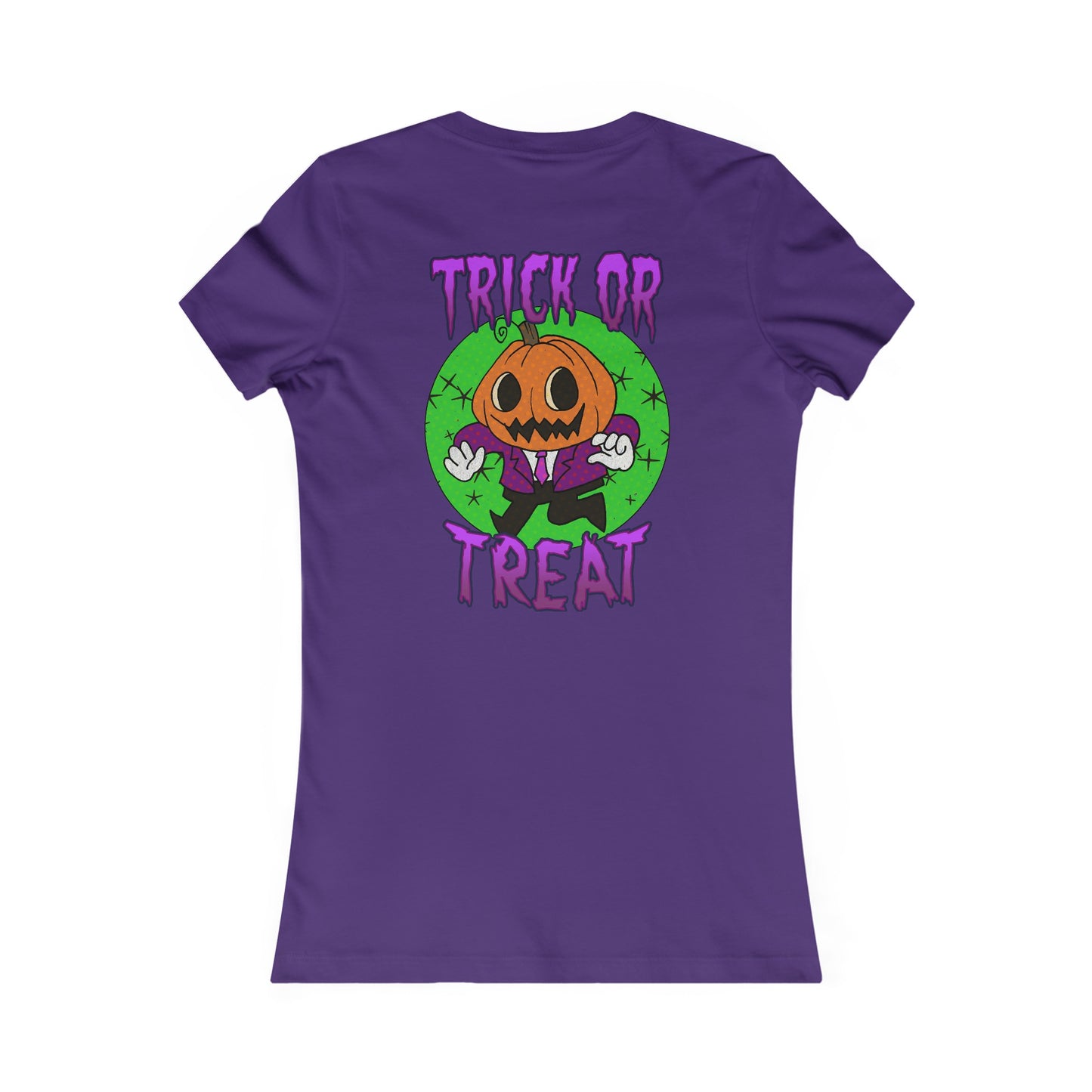 Women's Fitted Tee - Halloween Jack O' Lantern - ALIQUOS