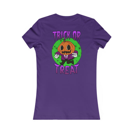 Women's Fitted Tee - Halloween Jack O' Lantern - ALIQUOS