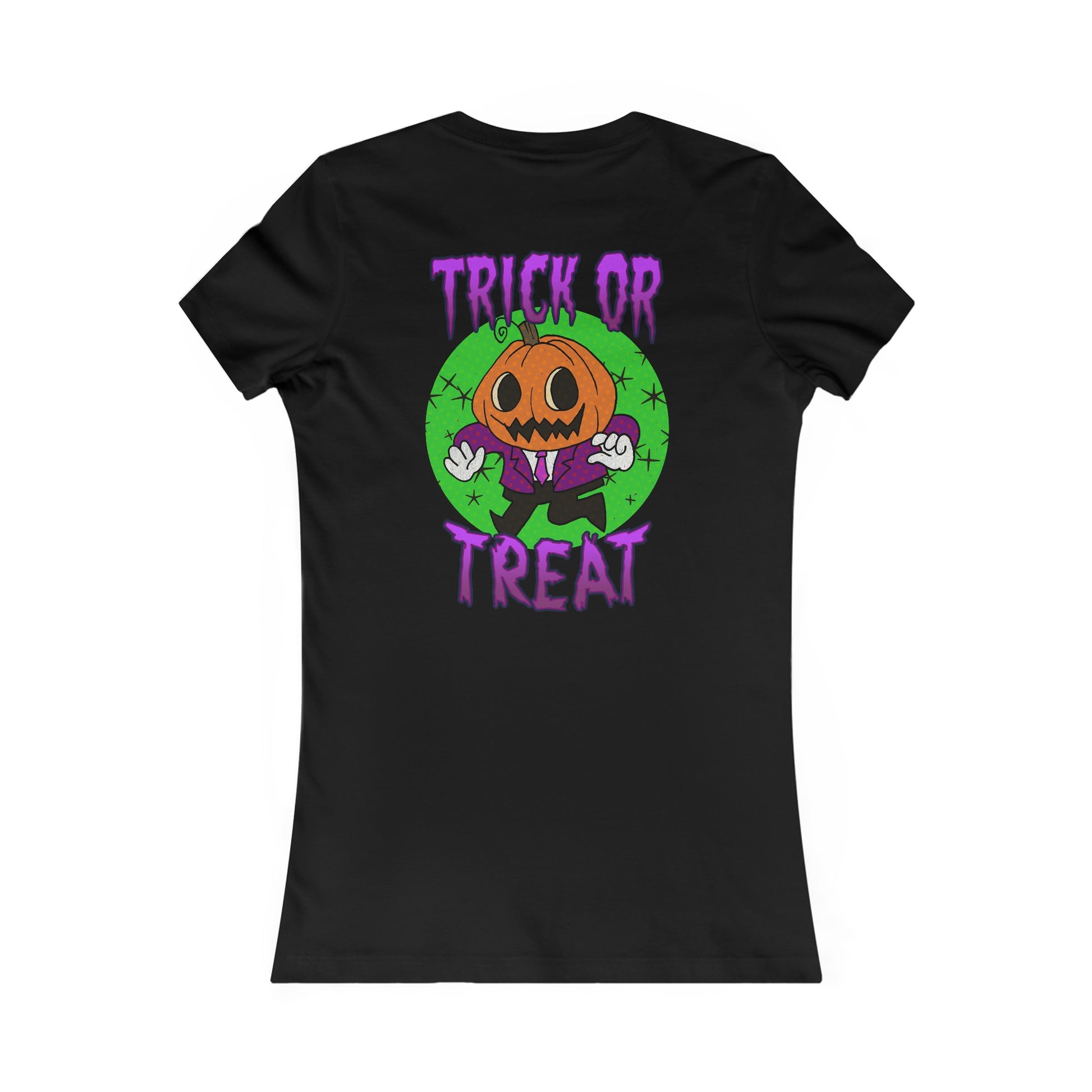 Women's Fitted Tee - Halloween Jack O' Lantern - ALIQUOS