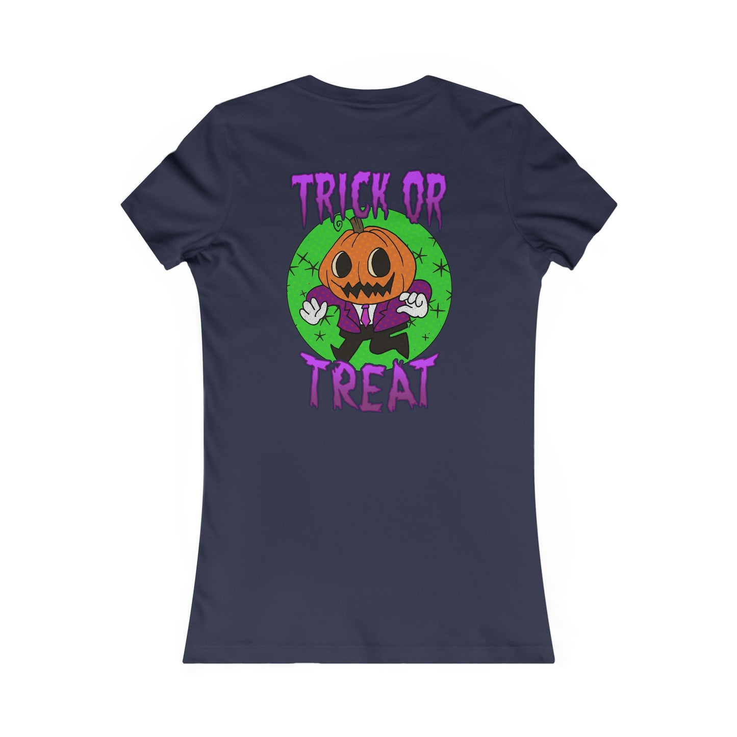 Women's Fitted Tee - Halloween Jack O' Lantern - ALIQUOS