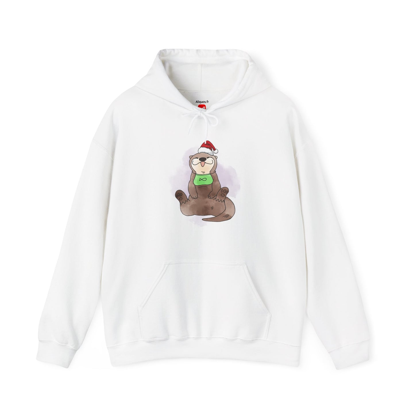 Sweat à capuche unisexe - Loutre de Noël 2 