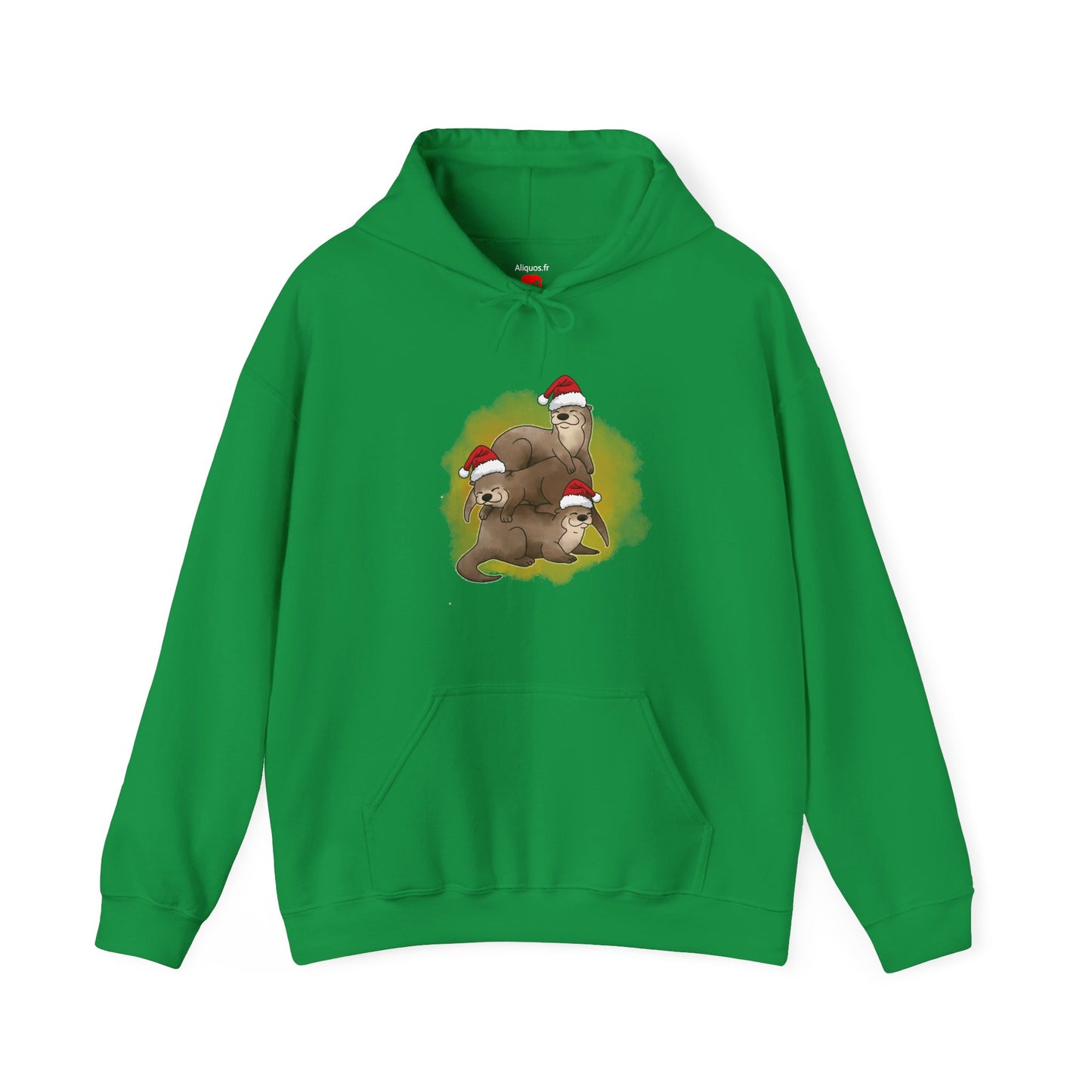Sweat à capuche unisexe - Loutre de Noël 12 