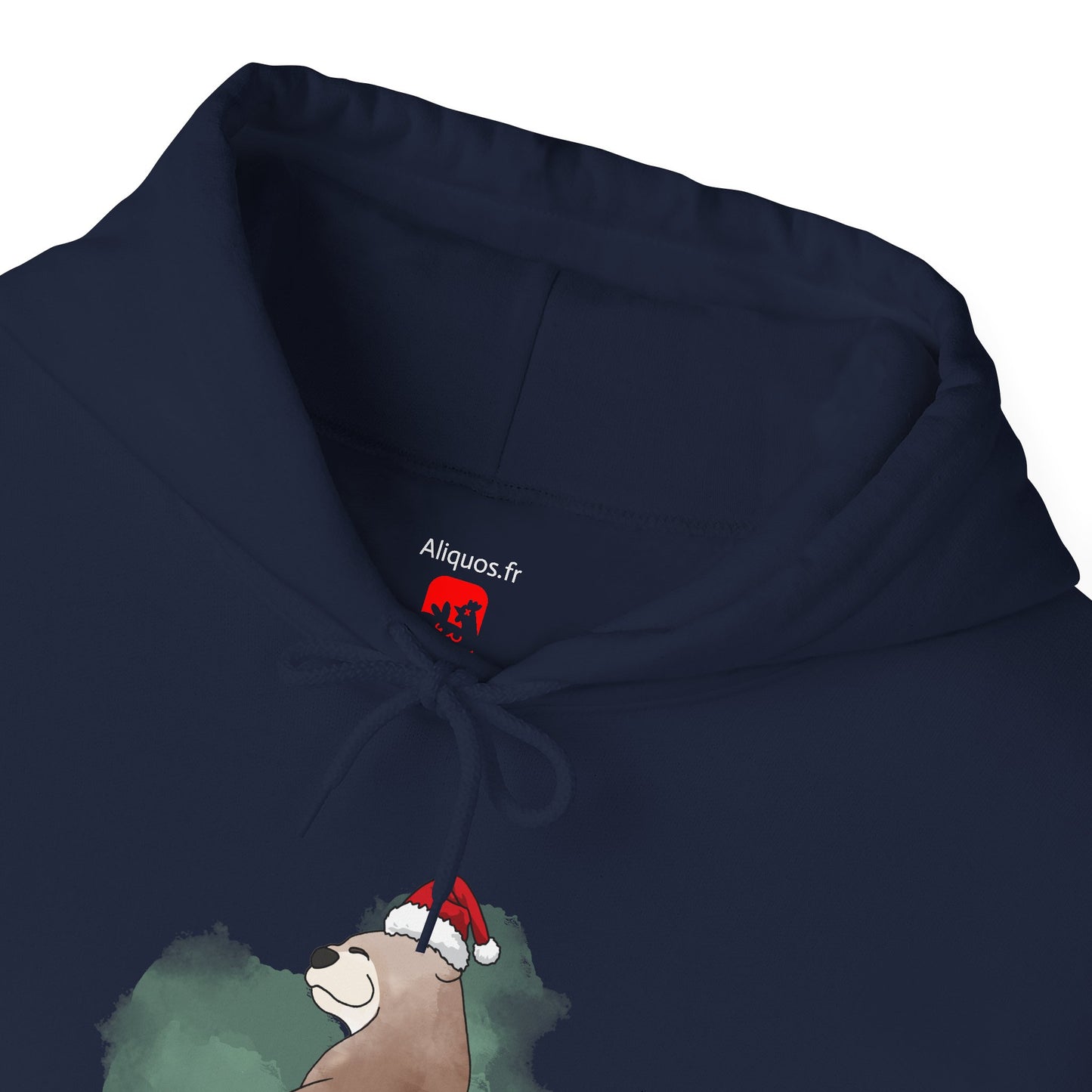 Sweat à capuche unisexe - Loutre de Noël 15 