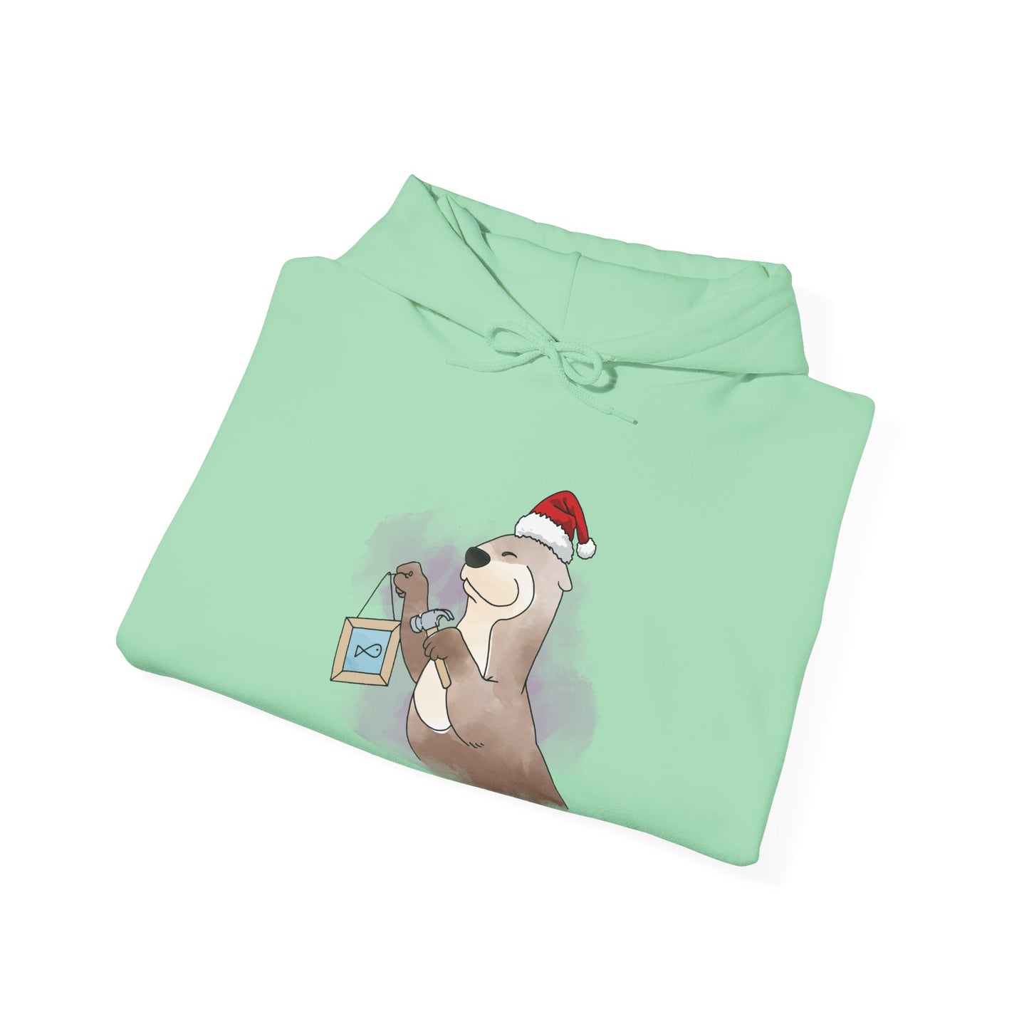 Sweat à capuche unisexe - Loutre de Noël 14 