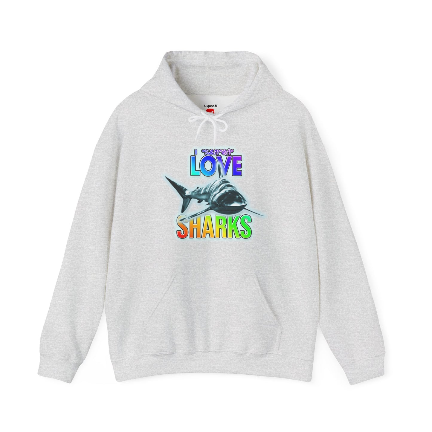 Sweat à capuche unisexe - J'adore les requins - Aliquos 
