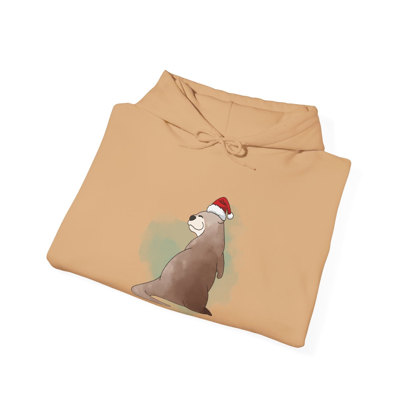 Sweat à capuche unisexe - Loutre de Noël 15 