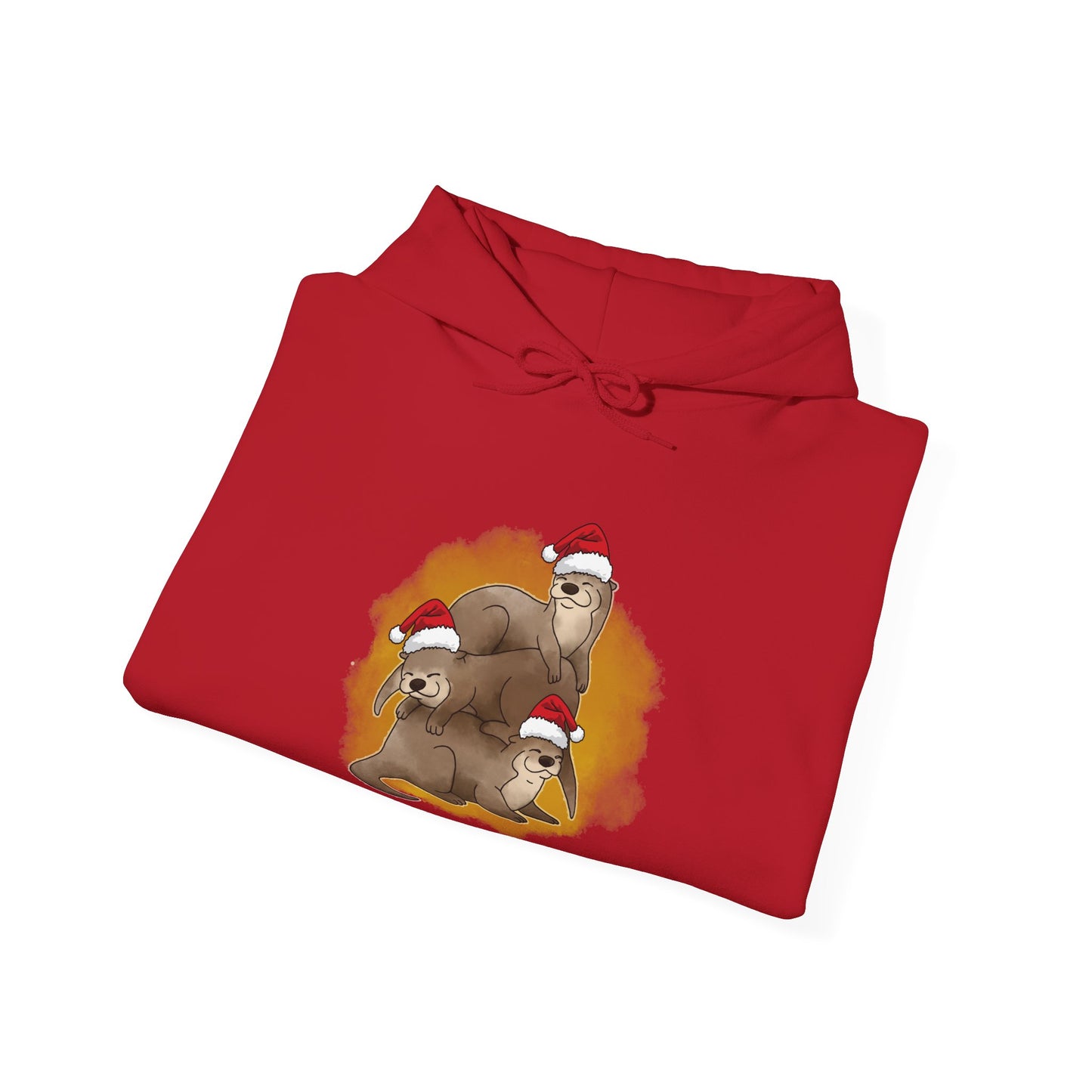 Sweat à capuche unisexe - Loutre de Noël 12 
