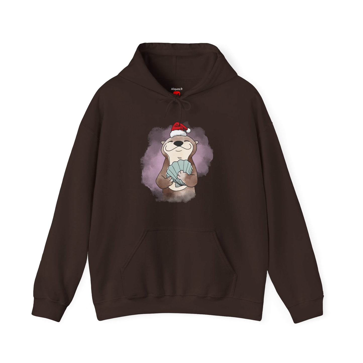 Sweat à capuche unisexe - Loutre de Noël 3 