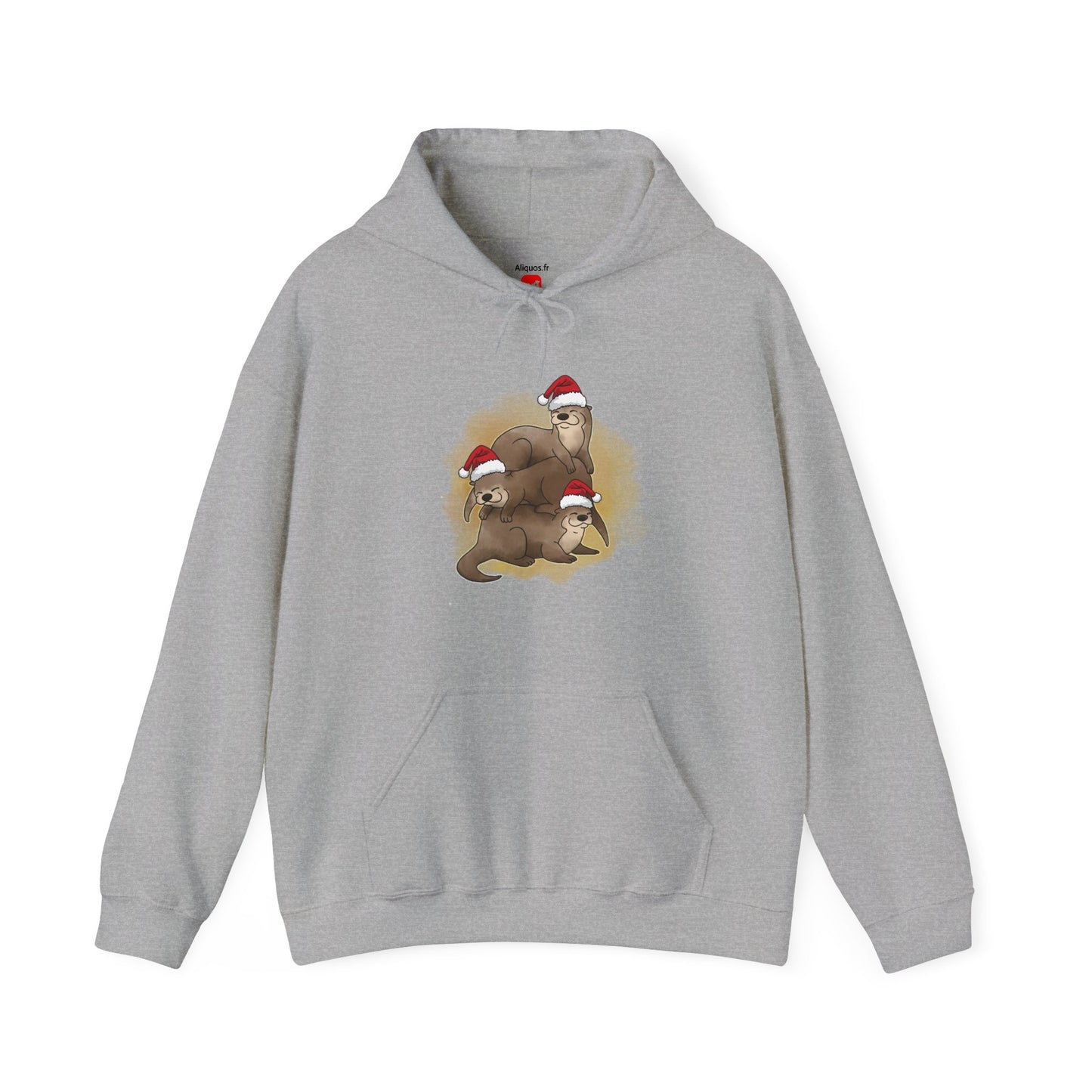 Sweat à capuche unisexe - Loutre de Noël 12 