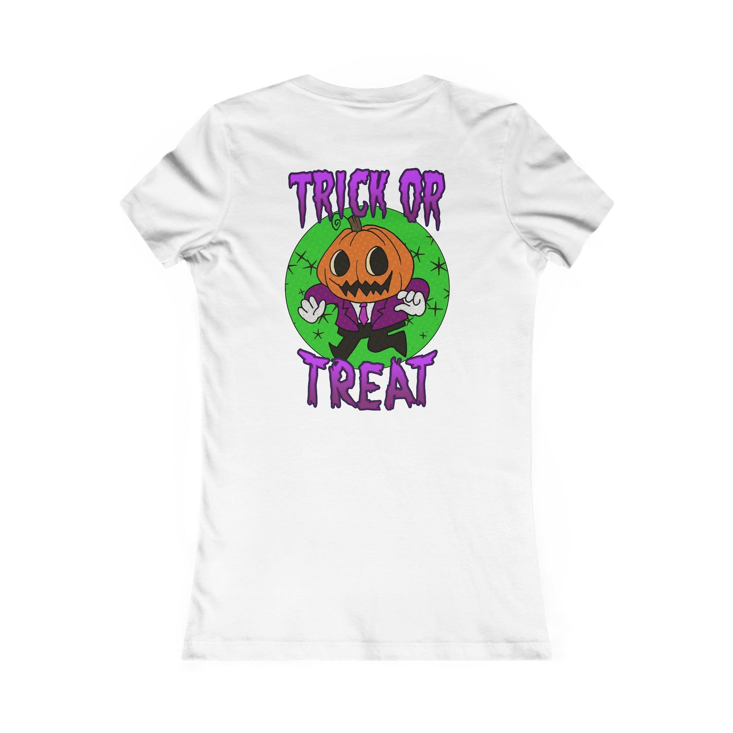Women's Fitted Tee - Halloween Jack O' Lantern - ALIQUOS