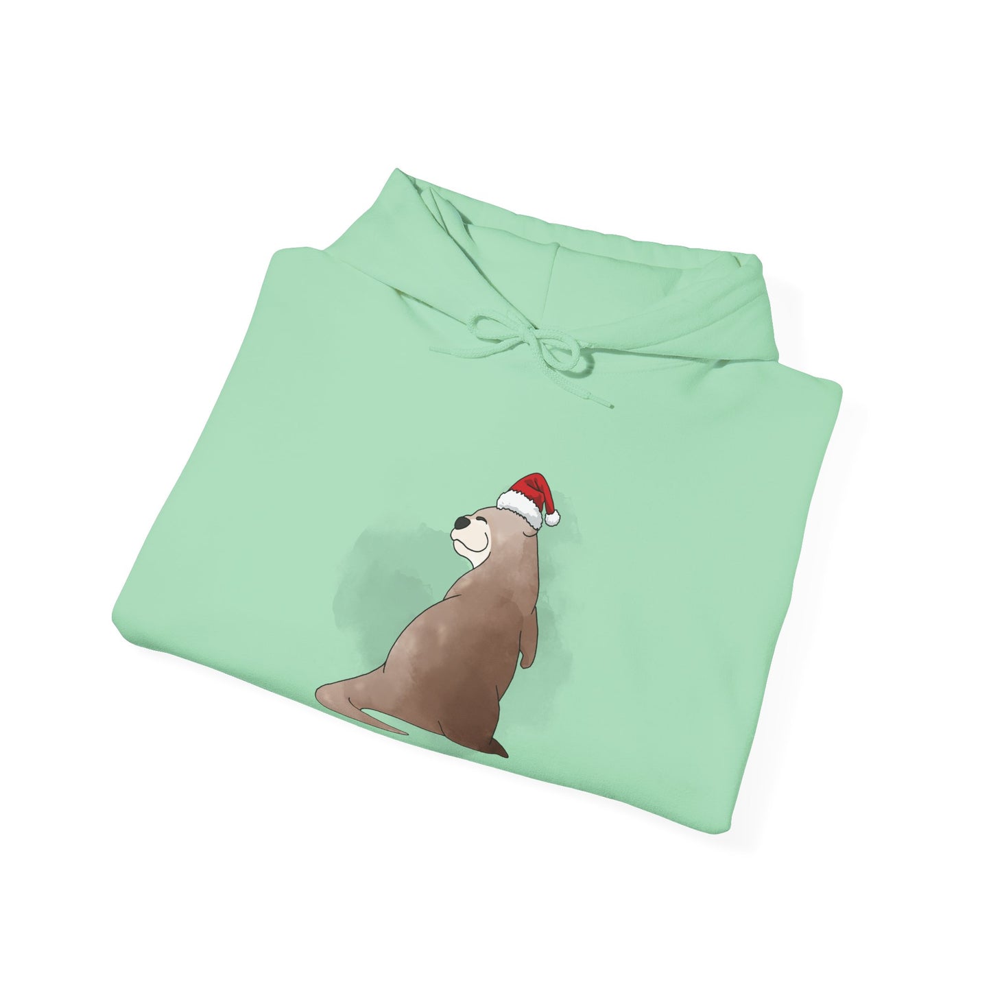 Sweat à capuche unisexe - Loutre de Noël 15 