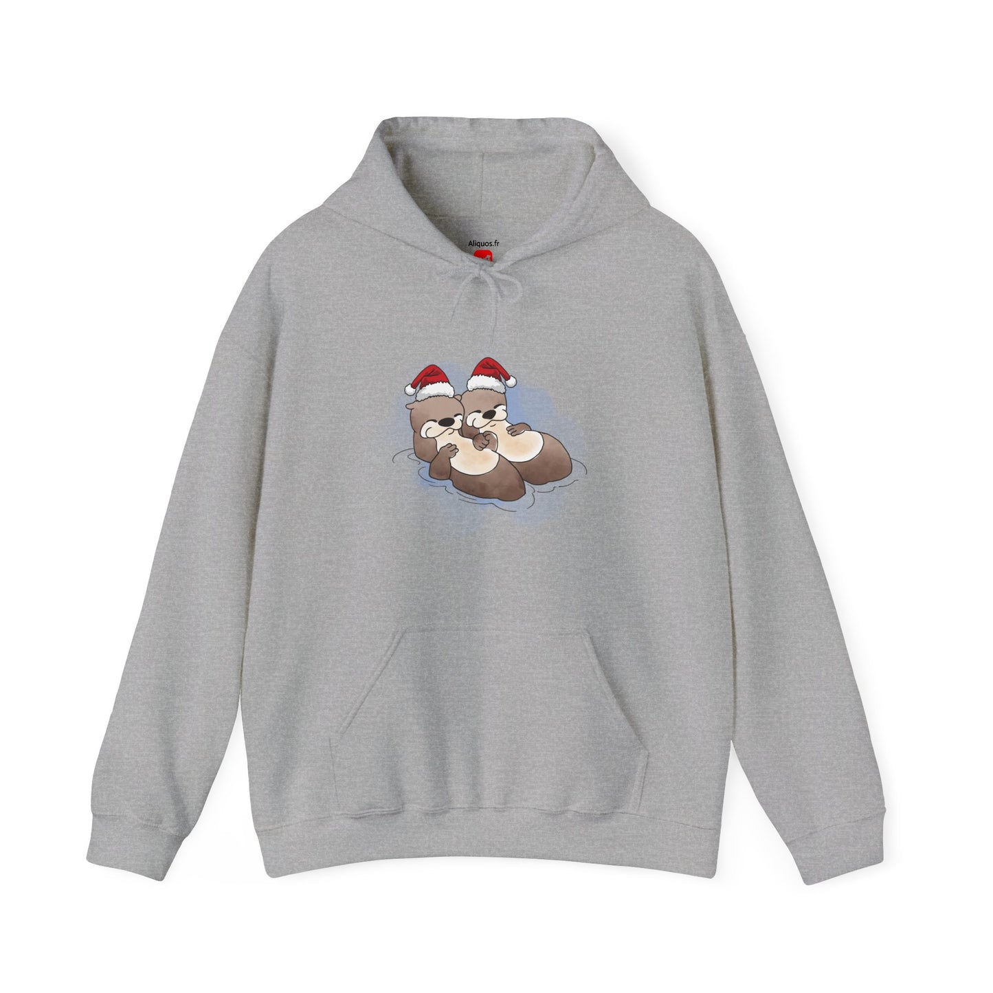 Sweat à capuche unisexe - Loutre de Noël 8 