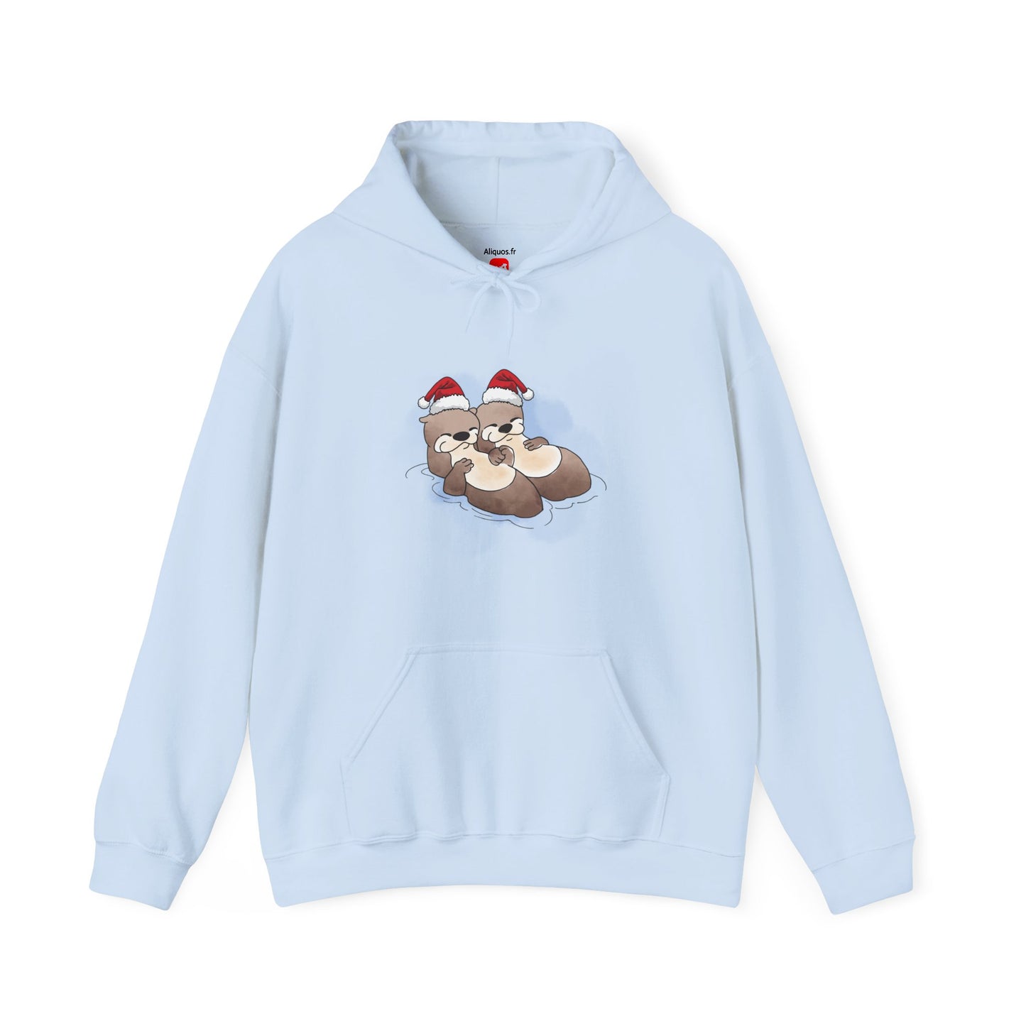Sweat à capuche unisexe - Loutre de Noël 8 