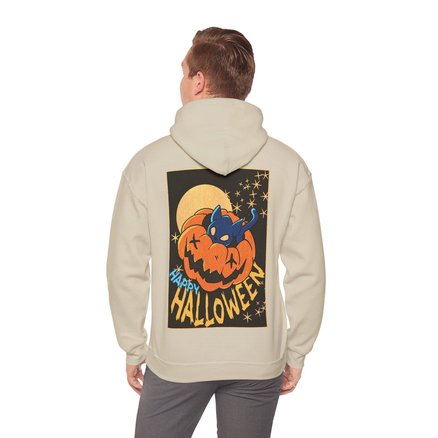 Sweat à capuche unisexe - Motif « Kitty Pumpkin » 