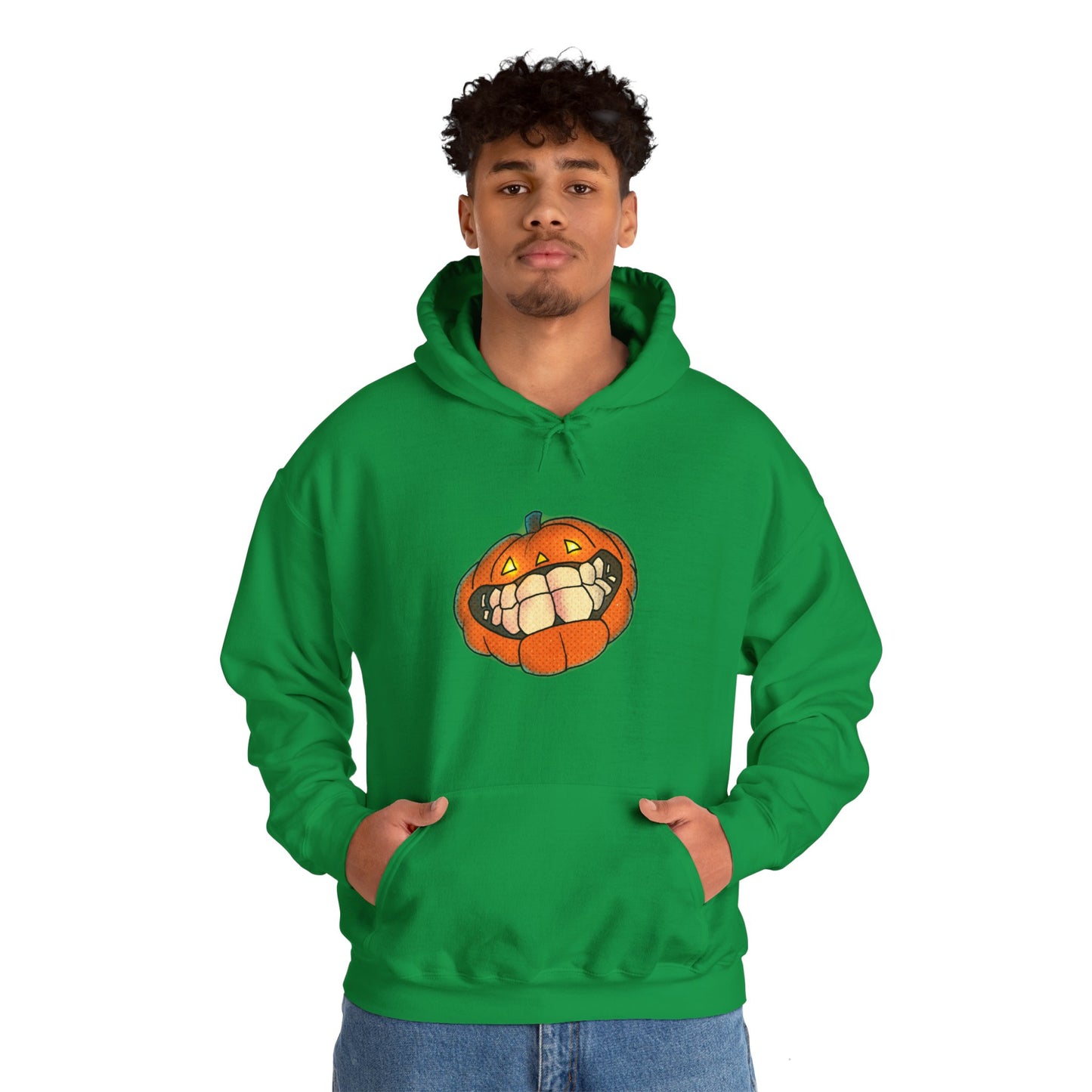 Sweat à capuche unisexe - Motif « citrouille souriante » 