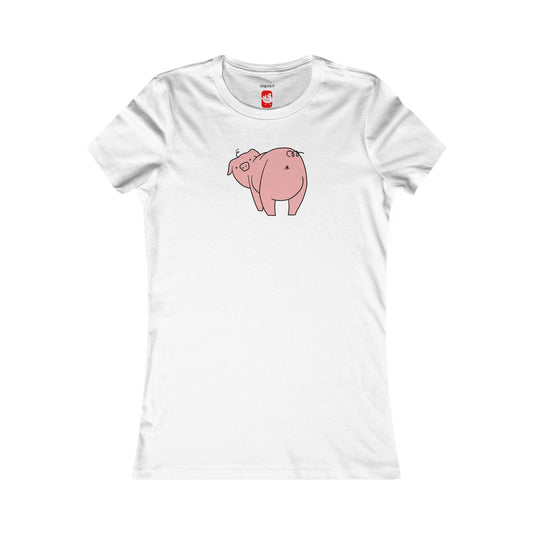 Piggy Rear Women's fitted Tee - ALIQUOS