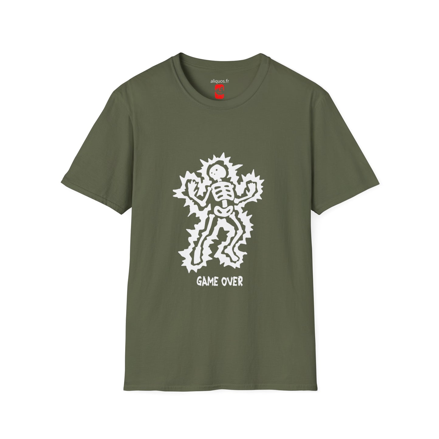 Unisex Tee - Halloween Skeleton 'Game Over' Design - ALIQUOS