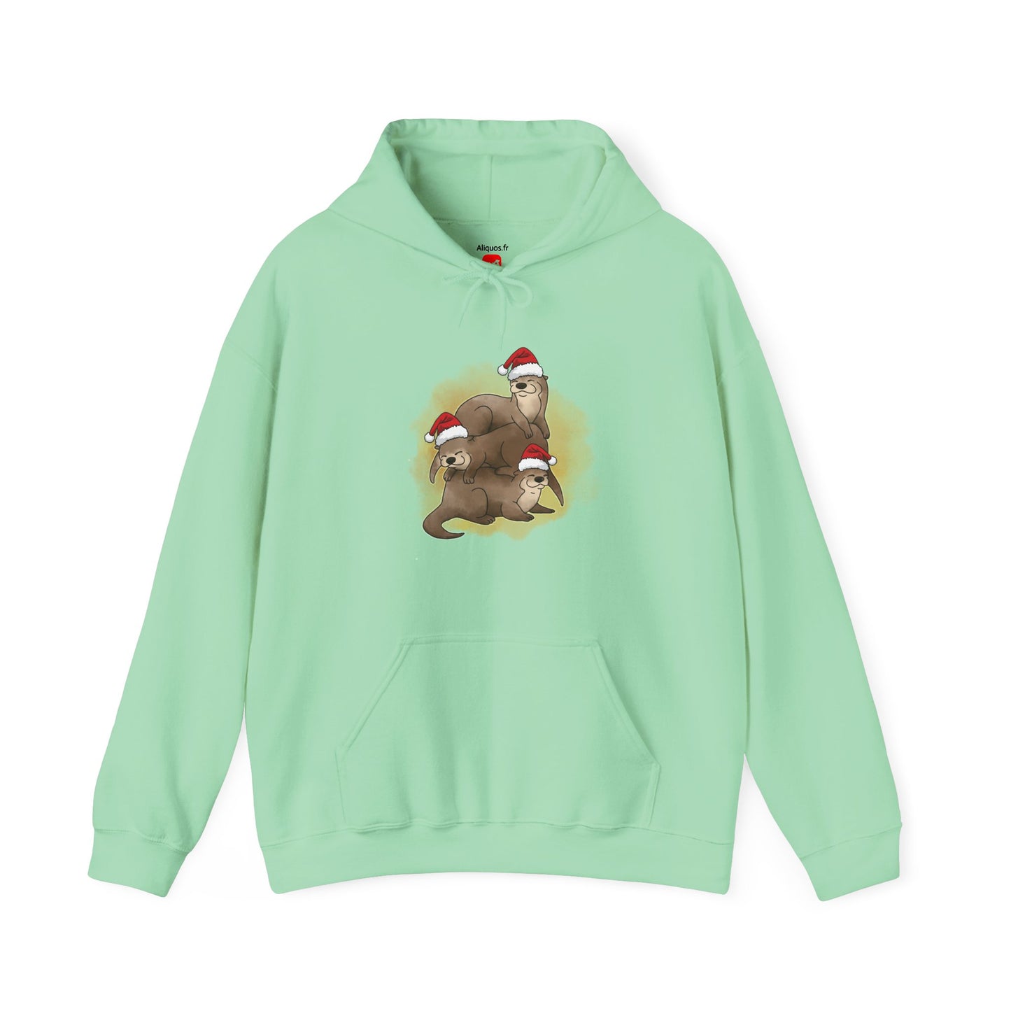 Sweat à capuche unisexe - Loutre de Noël 12 