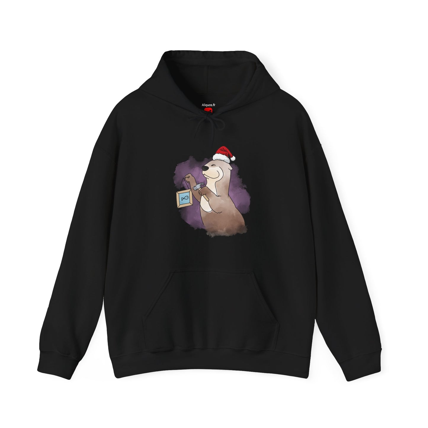 Sweat à capuche unisexe - Loutre de Noël 14 